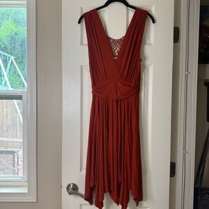 Arden B Elegant Rust Dress